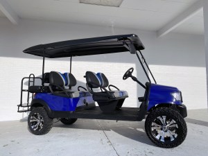 Blue Alpha Lifted Limo Club Car Precedent Golf Cart 02
